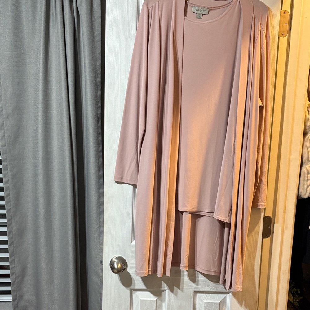 Charlie Paige Blush Cardigan and Top Set